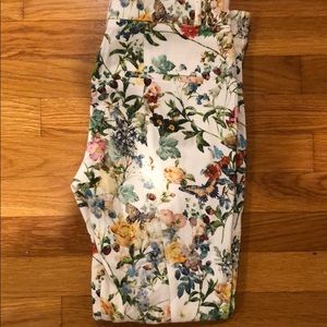 Zara floral ankle pants